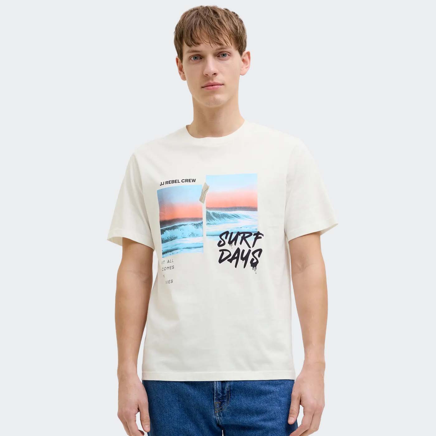 T-shirt JREBLARRY Jack&Jones Rebel Cloud Dancer 0