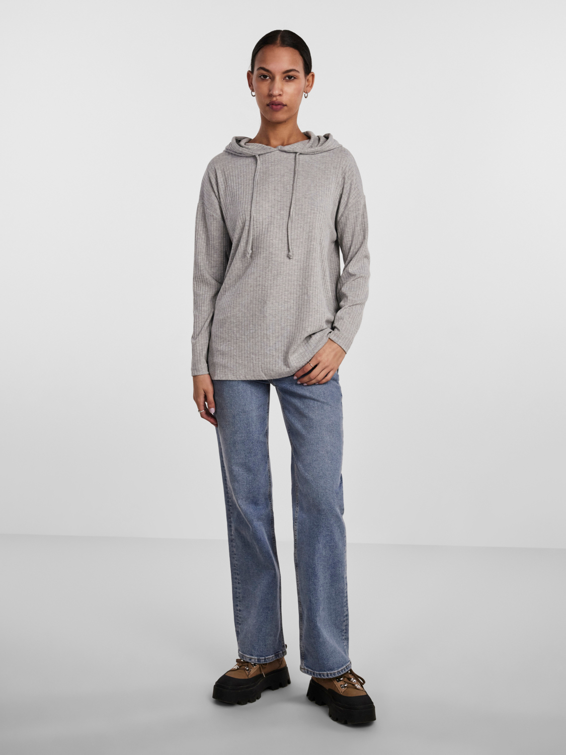 Camisola PCMOLLY Pieces Light Grey Melange 2