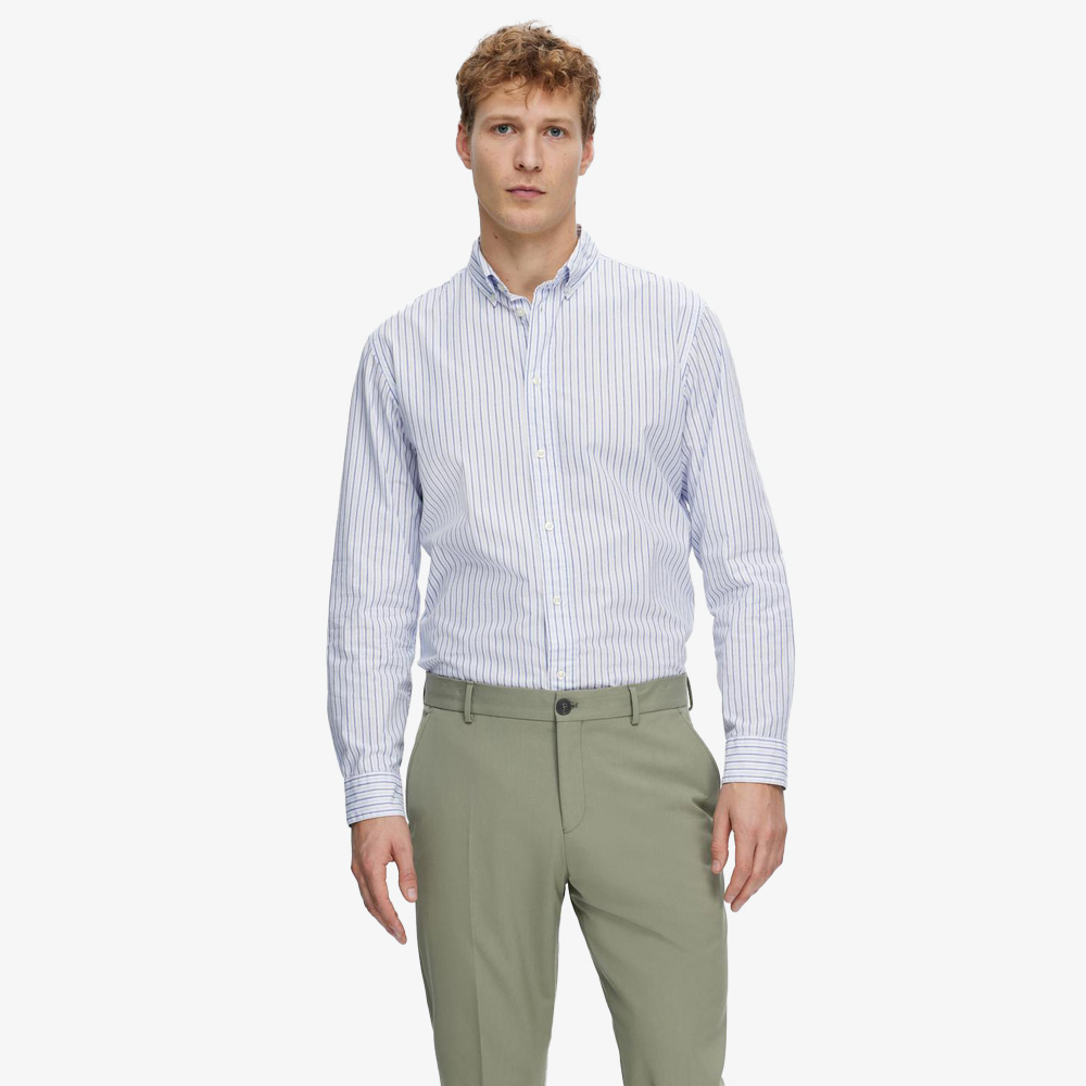 Camisa SLHSLIMRICK Selected White Stripes 0