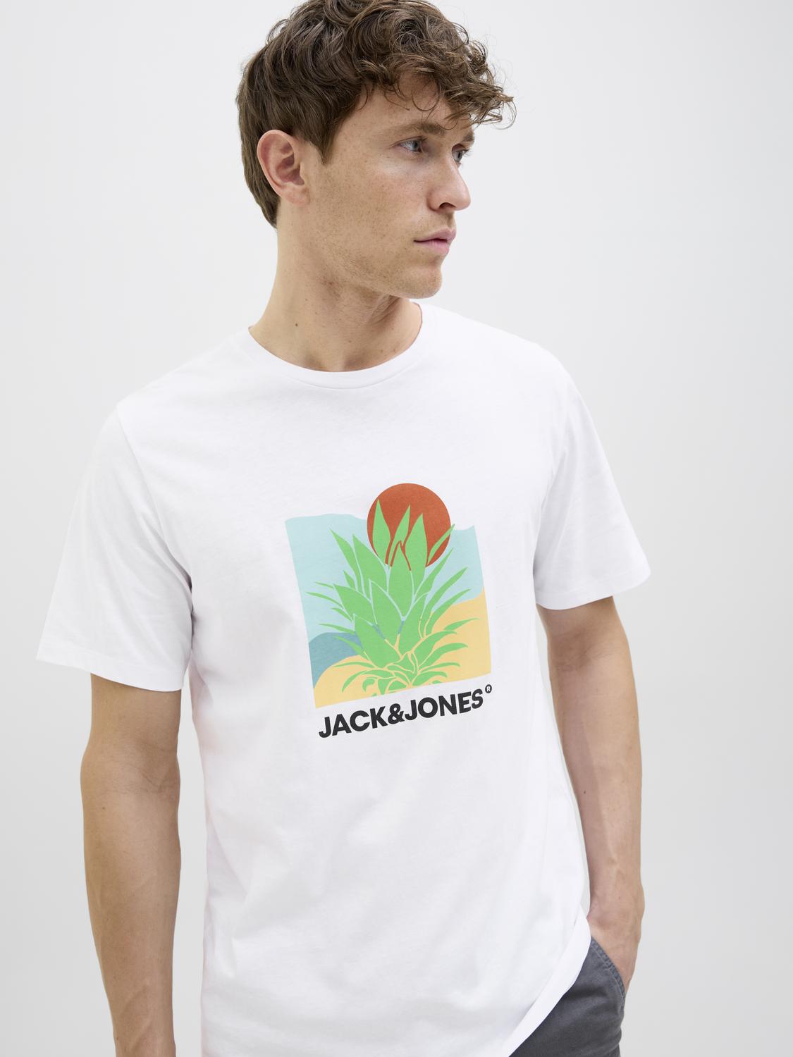 T-shirt JJBARBADOS Jack&Jones White 1