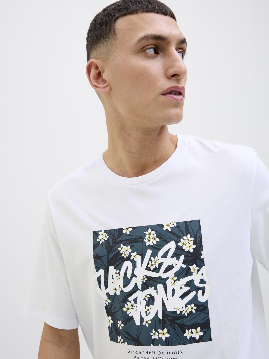 T-shirt JJHAWAII Jack&Jones White 1