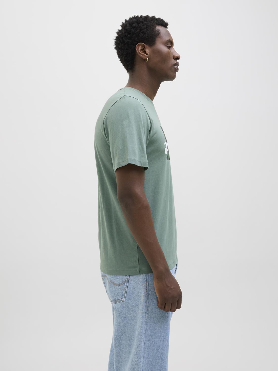 T-shirt JJHAWAII Jack&Jones Iceberg Green 1