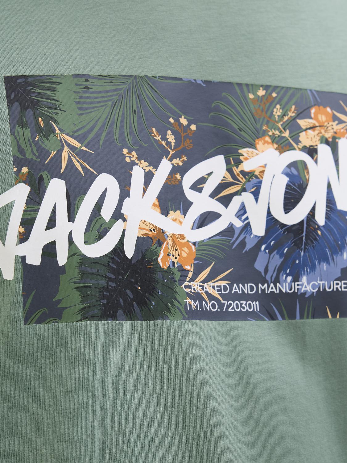 T-shirt JJHAWAII Jack&Jones Iceberg Green 3