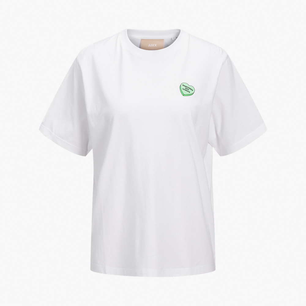 T-shirt JXFRIENDLY JJXX Bright White Hearts 0