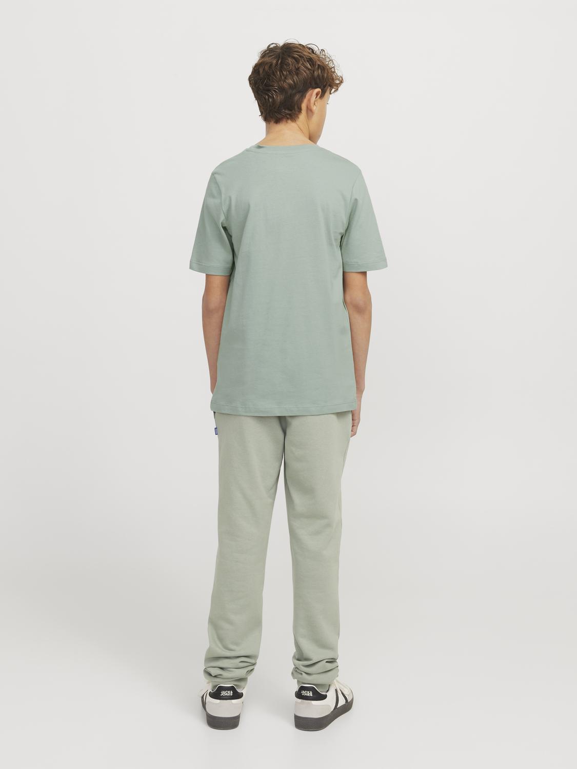 T-shirt JJELOGO Jack&Jones Júnior Iceberg Green 5