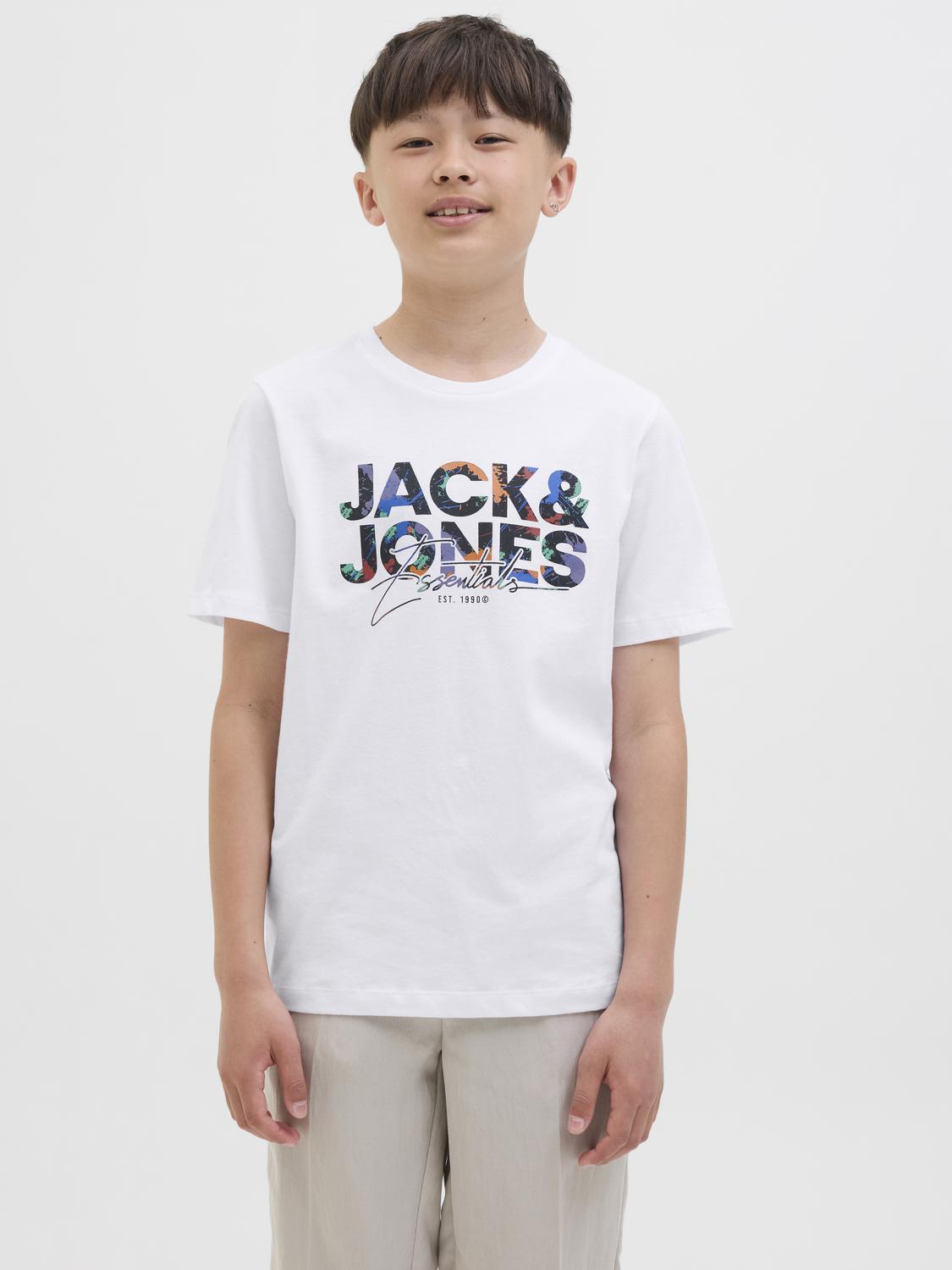 T-shirt JJGEPLAS Jack&Jones Júnior White 1