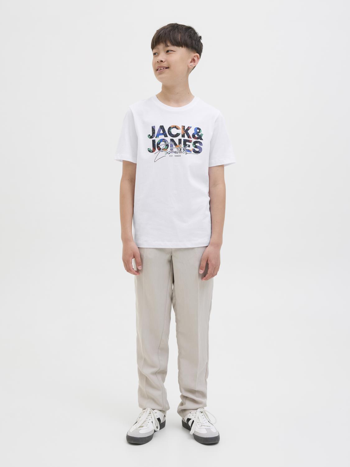 T-shirt JJGEPLAS Jack&Jones Júnior White 4