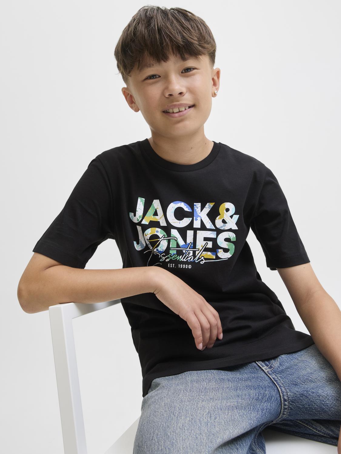 T-shirt JJGEPLAS Jack&Jones Júnior Black 1