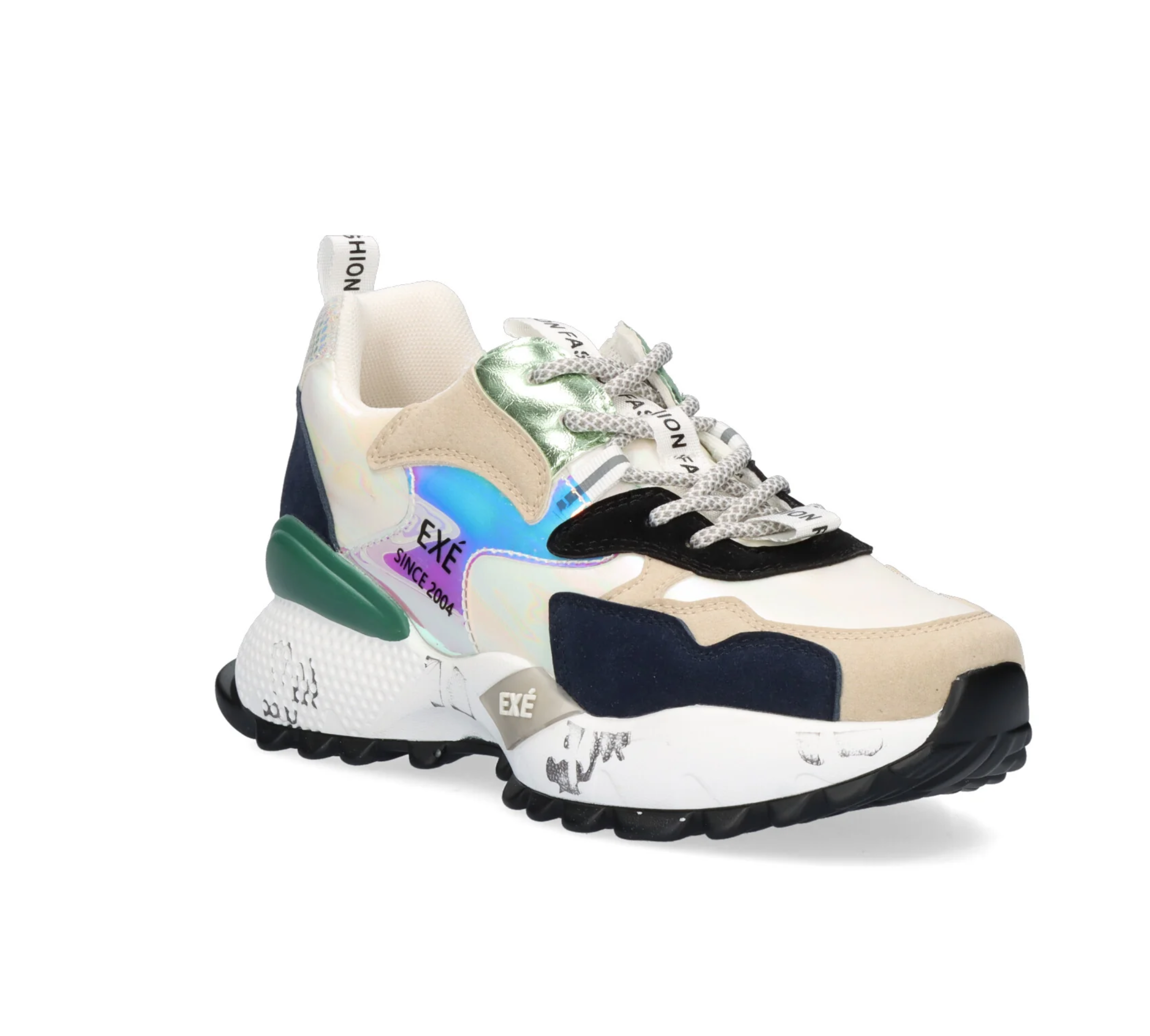 Sapatilha Exé 19V03-1 Beige Black 1