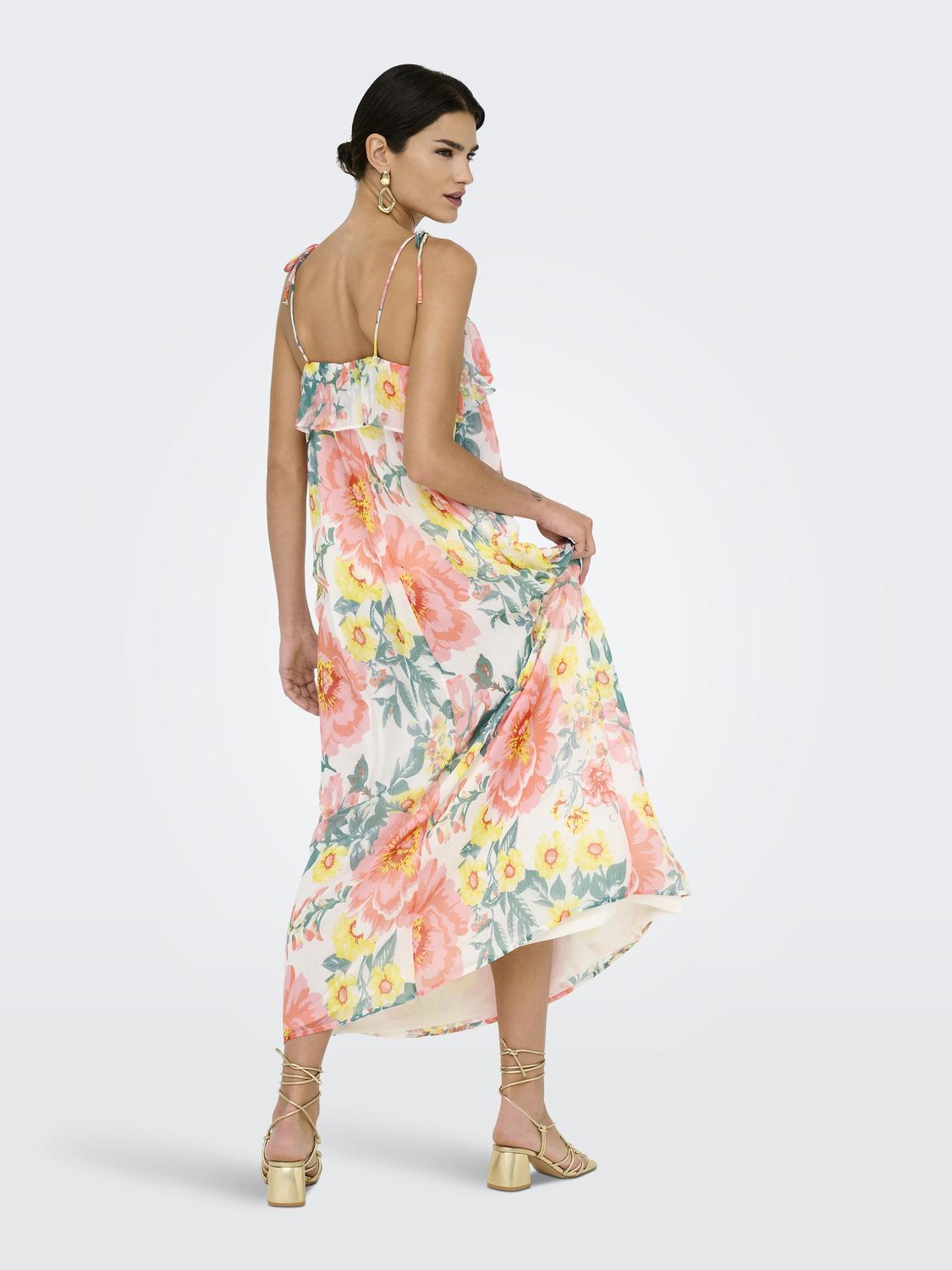 Vestido ONLMILLA Only Cloud Dancer Big Flowers 5