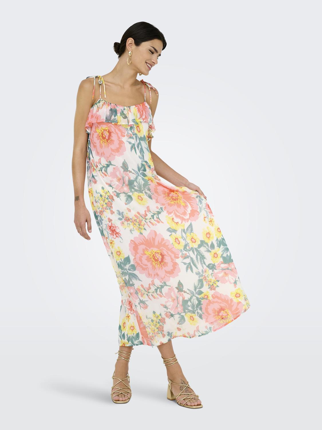Vestido ONLMILLA Only Cloud Dancer Big Flowers 4