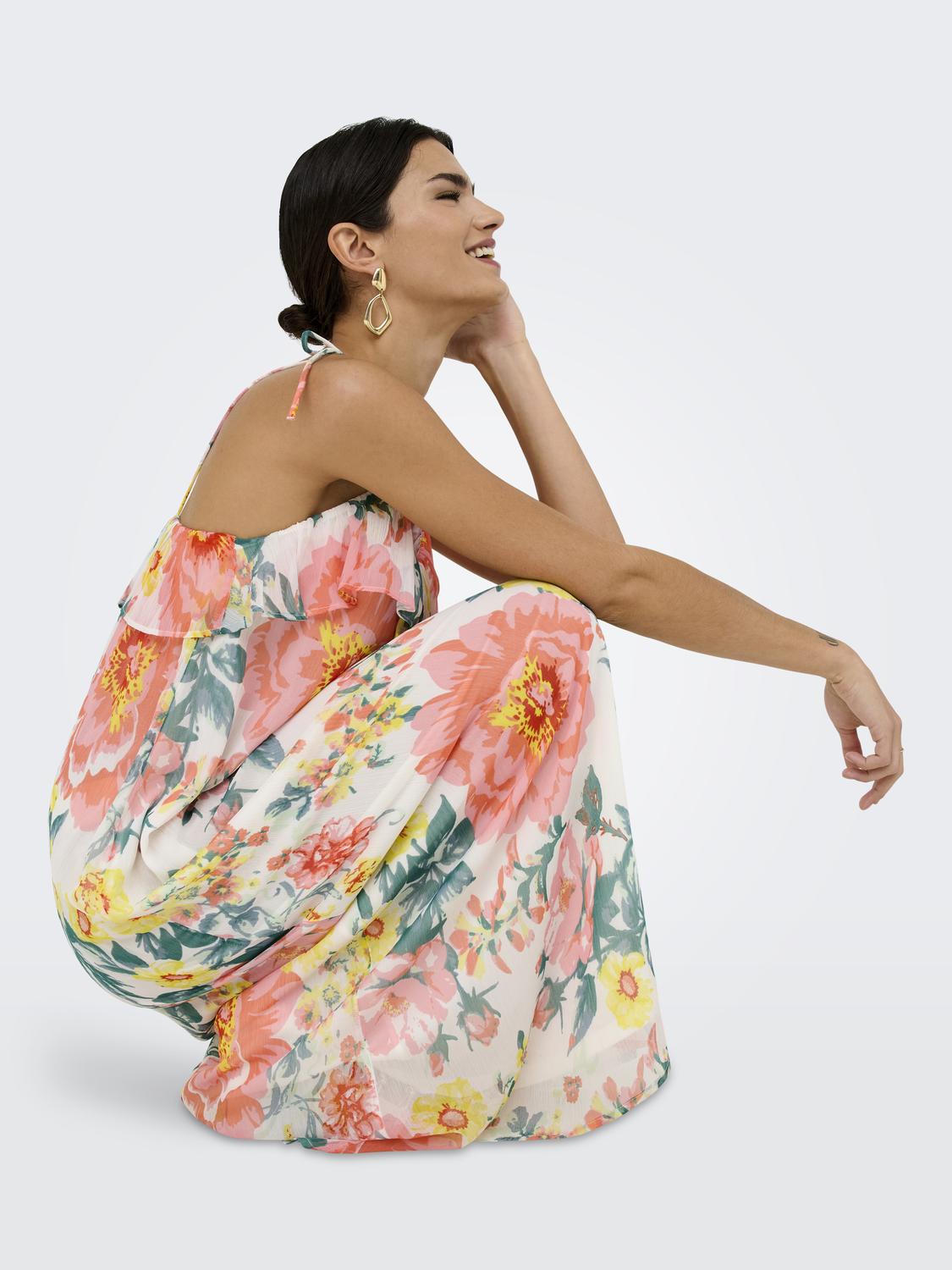 Vestido ONLMILLA Only Cloud Dancer Big Flowers 2