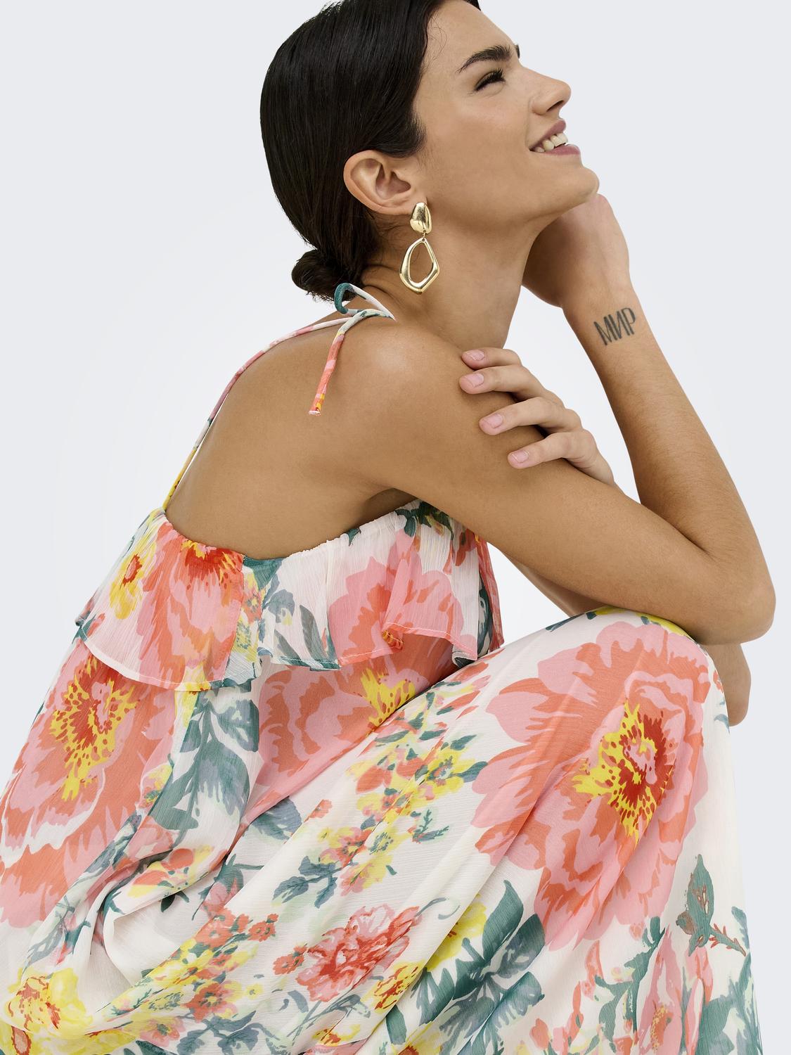 Vestido ONLMILLA Only Cloud Dancer Big Flowers 1