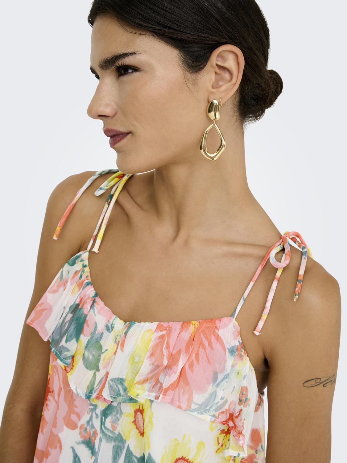 Vestido ONLMILLA Only Cloud Dancer Big Flowers 3