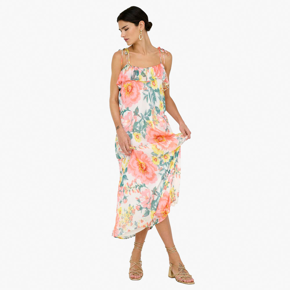 Vestido ONLMILLA Only Cloud Dancer Big Flowers 0
