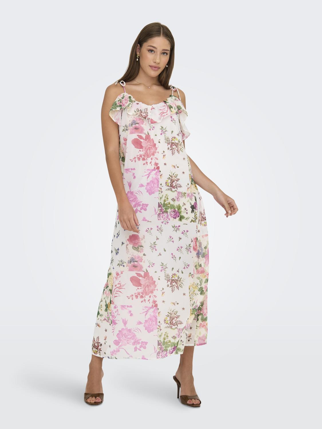 Vestido ONLMILLA Only Cloud Dancer Patchwork Flowers 4