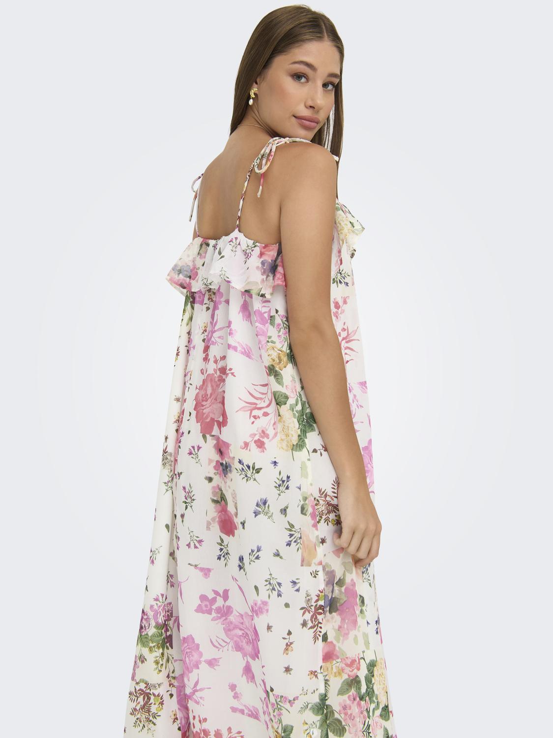 Vestido ONLMILLA Only Cloud Dancer Patchwork Flowers 3