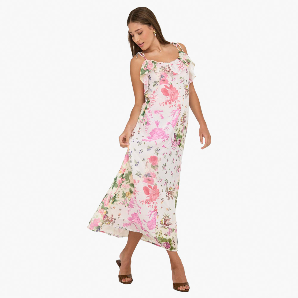 Vestido ONLMILLA Only Cloud Dancer Patchwork Flowers 0