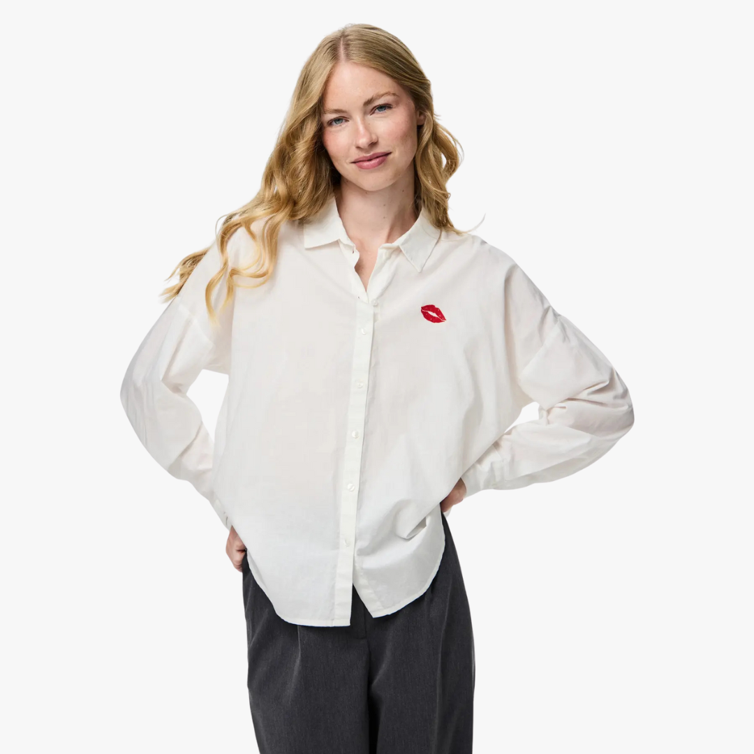 Camisa JANNE Pieces Cloud Dancer 0