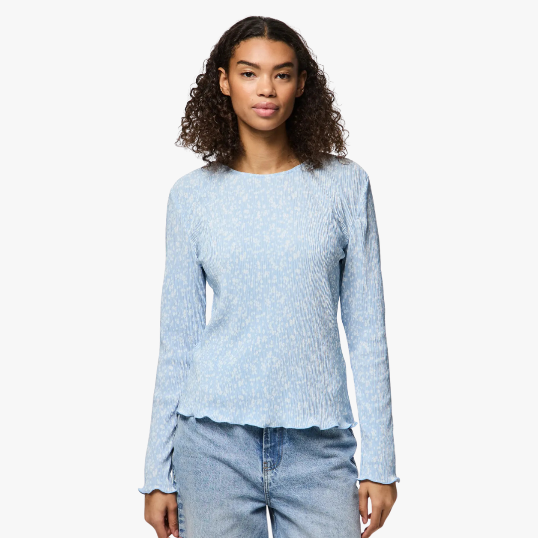 Top FLORA Pieces Cashmere Blue 0