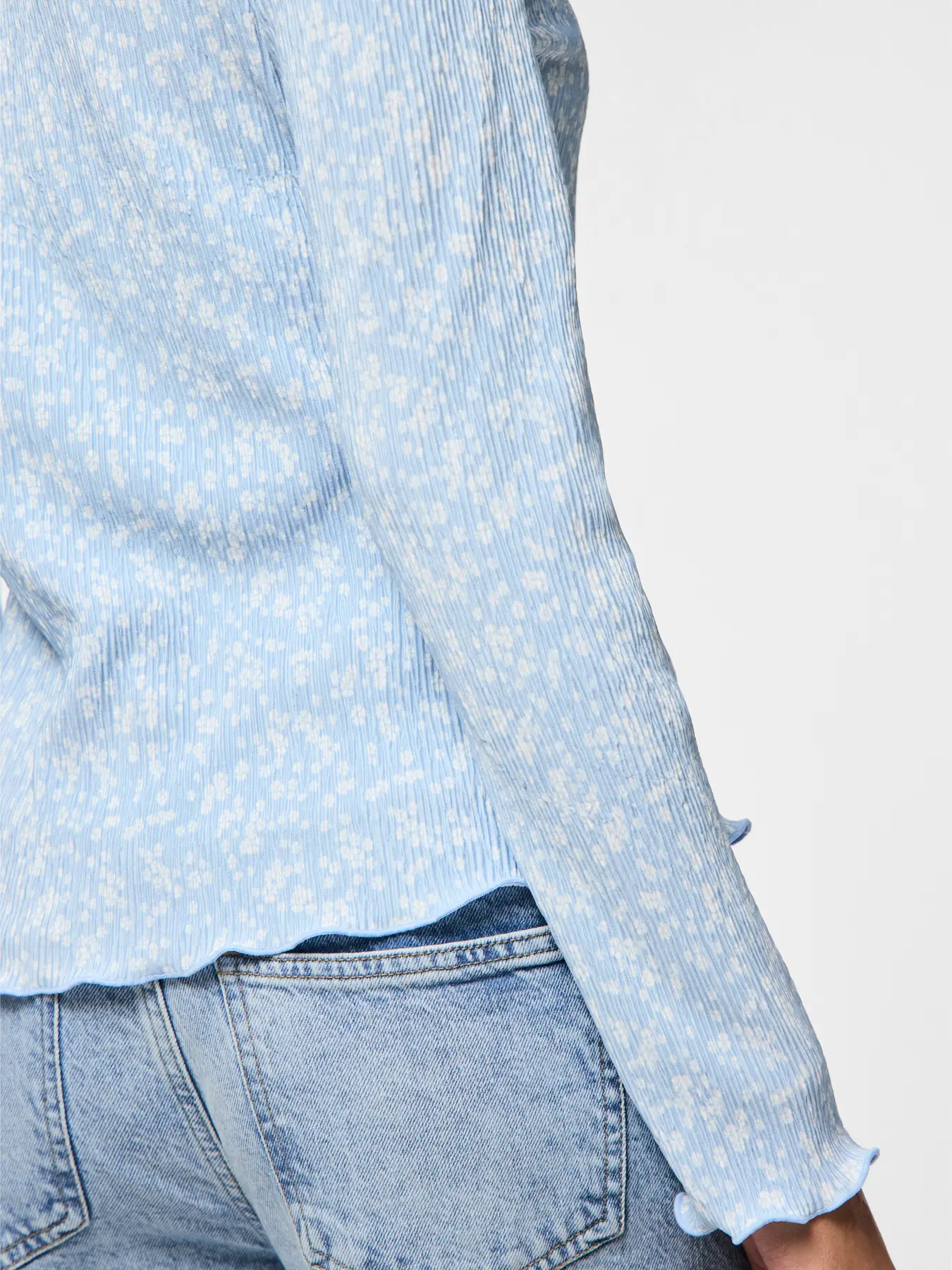 Top FLORA Pieces Cashmere Blue 2