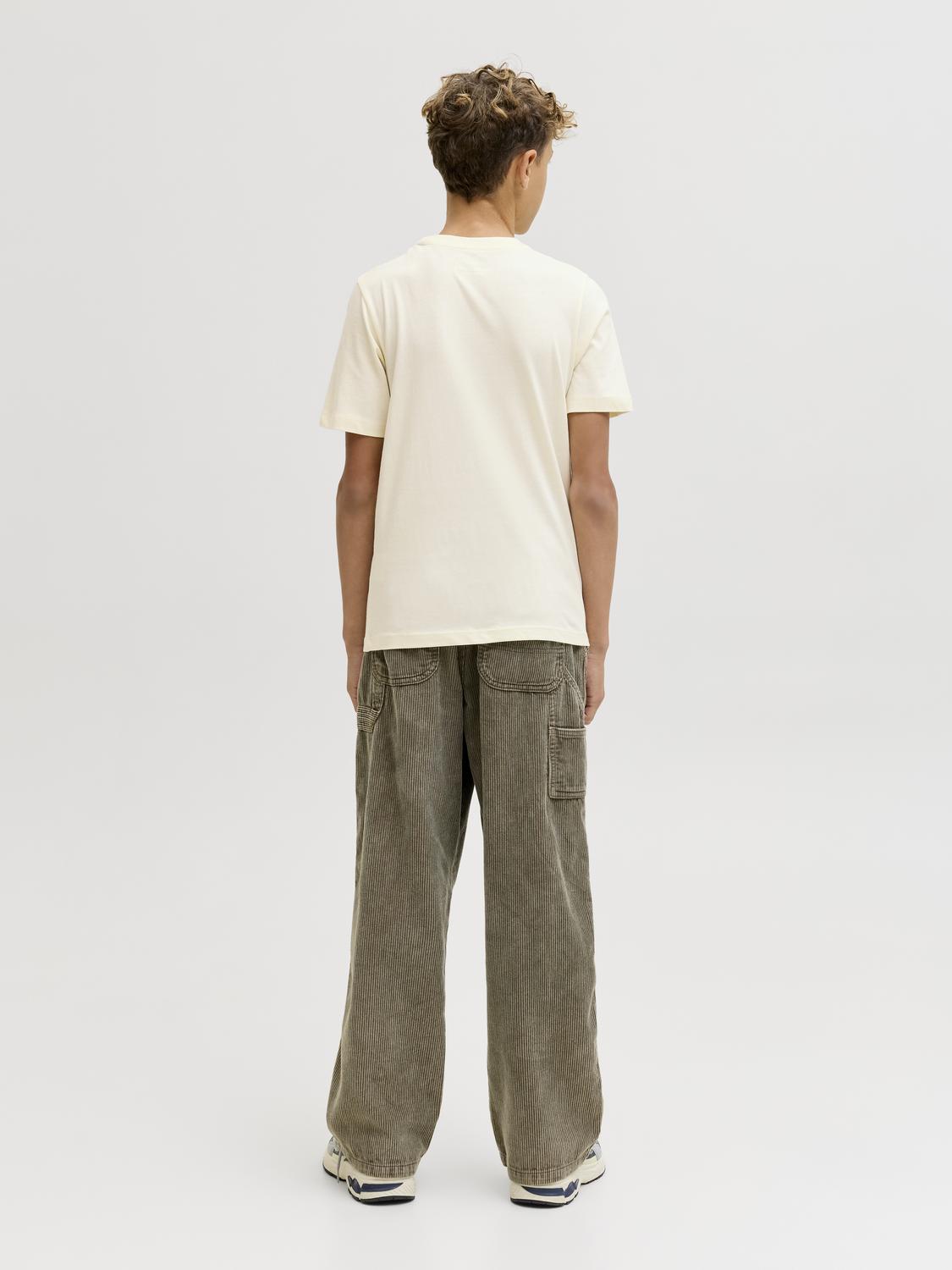 T-Shirt WOOD Jack&Jones Junior Antique White 1