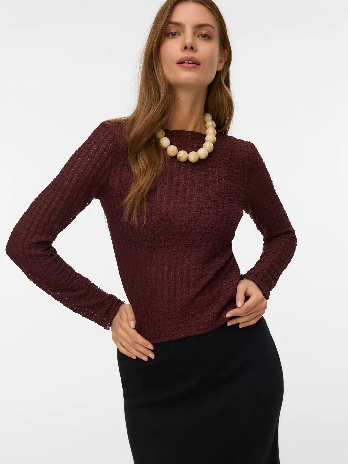 Malha SHELBY Vero Moda Decadent Chocolate 3