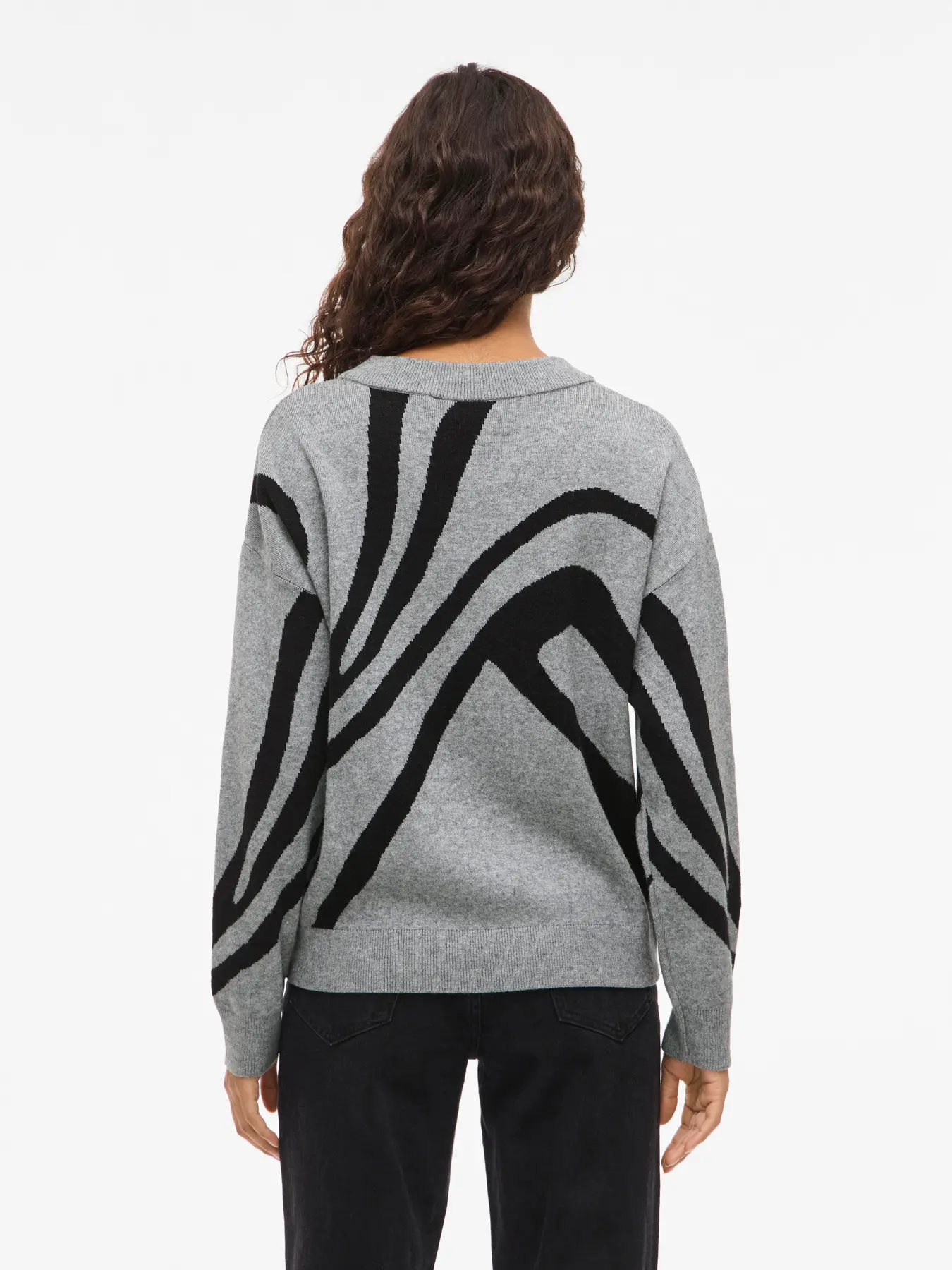 Malha JACQUARD Vila Grey Melange 1
