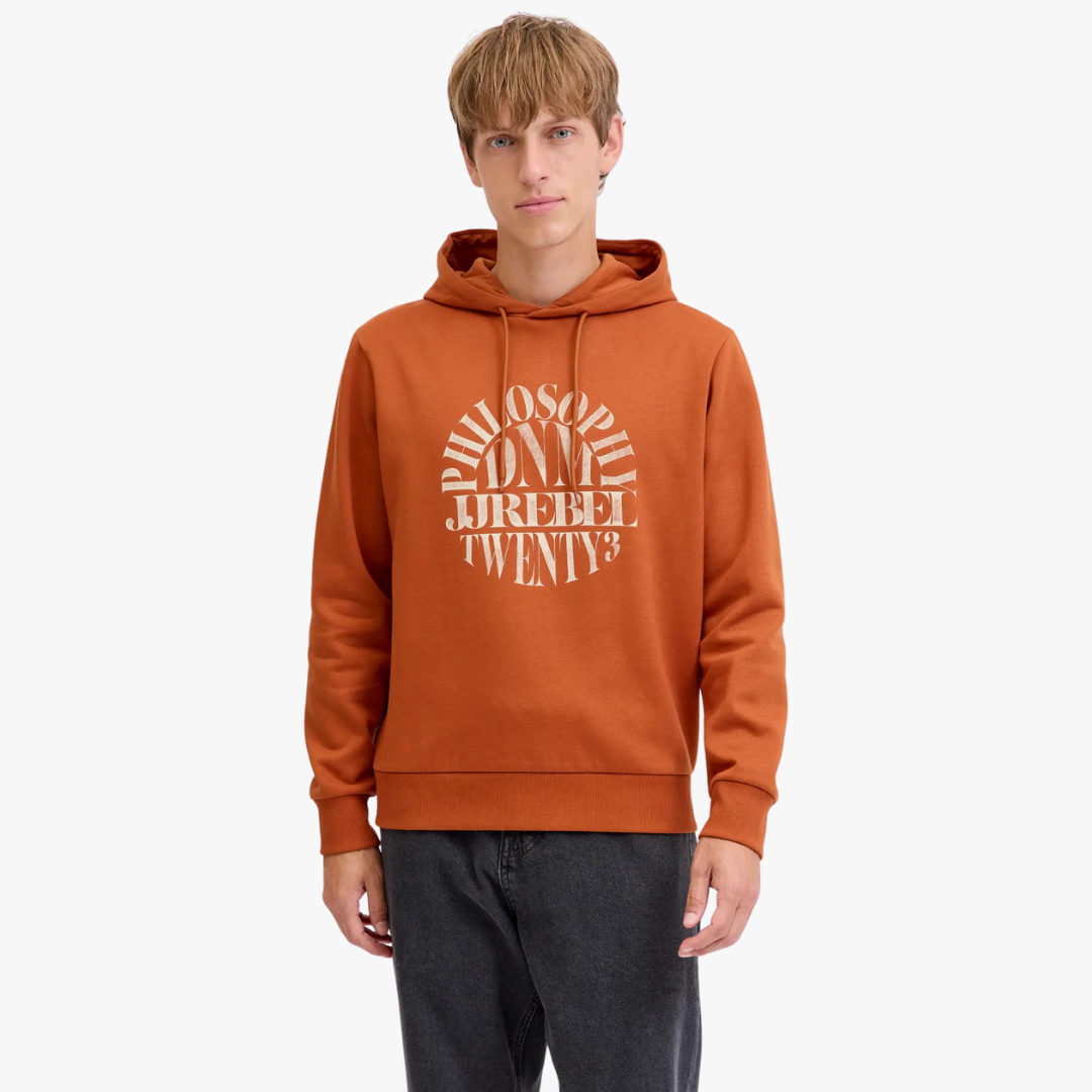 Hoodie BLUE Jack&Jones Rebel Bombay Brown