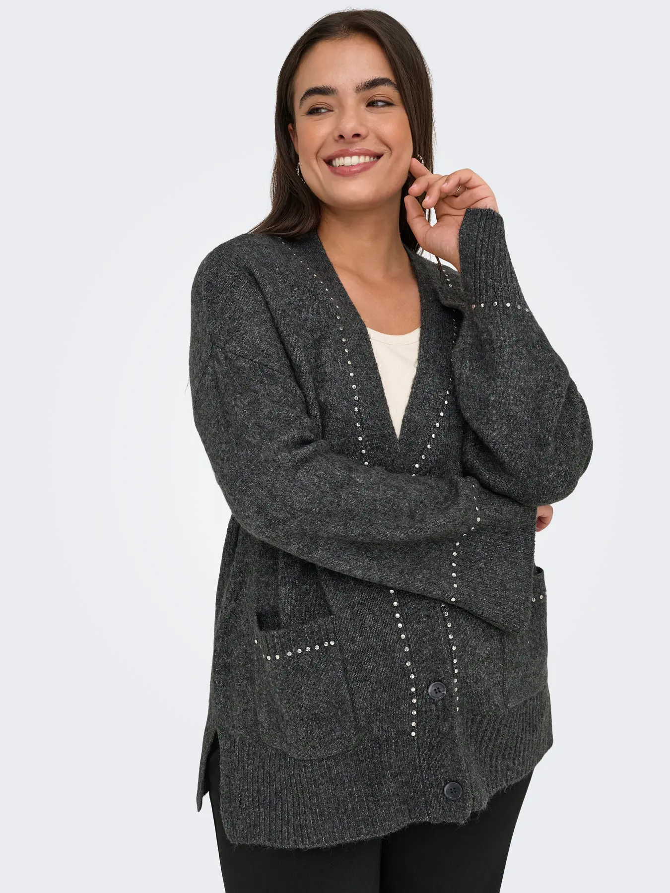 Cardigan ELSIE Only Carmakoma Medium Grey 2