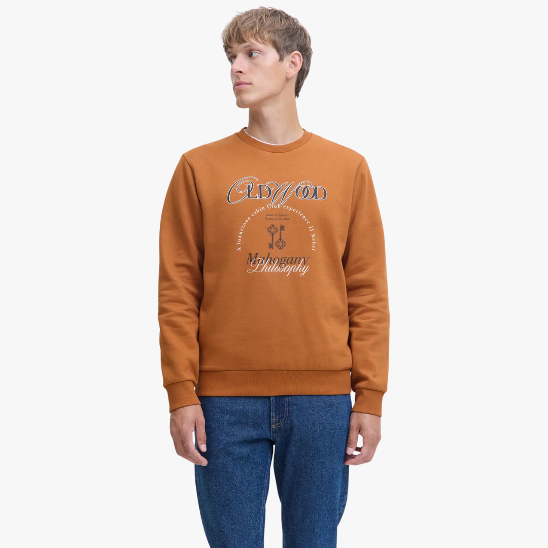 Sweat PHIL Jack&Jones Rebel Bombay Brown 0