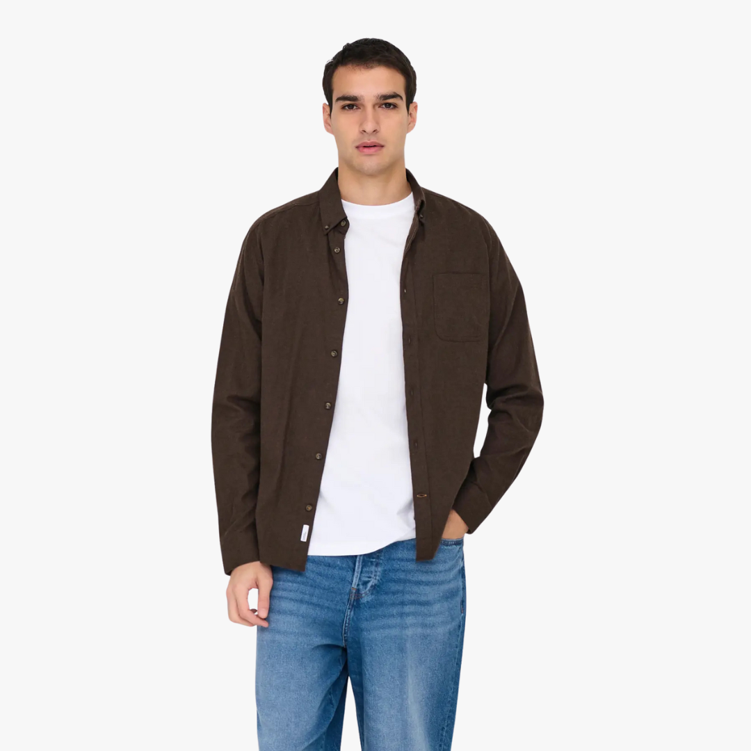 Camisa ROAD Only&Sons Coffee Bean 0