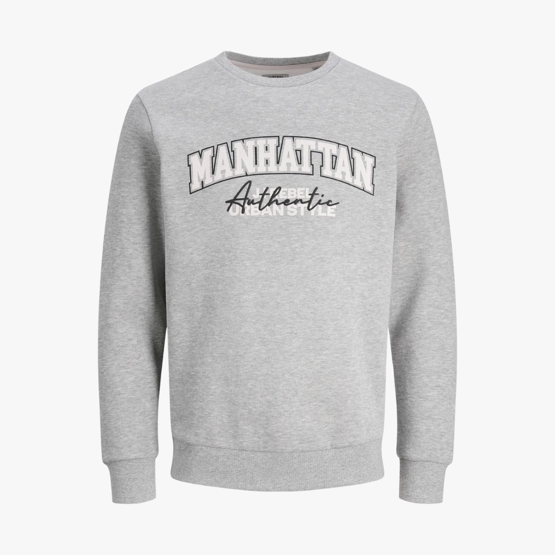 Sweat NEWYORK Jack&Jones Rebel Light Grey