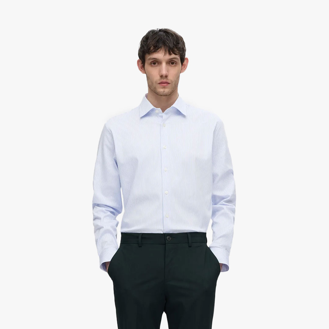 Camisa SLIM FILIP Selected Cashmere Blue 0