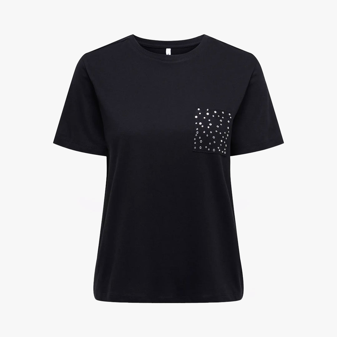 T-shirt CILLA Only Black Rhinestone 0