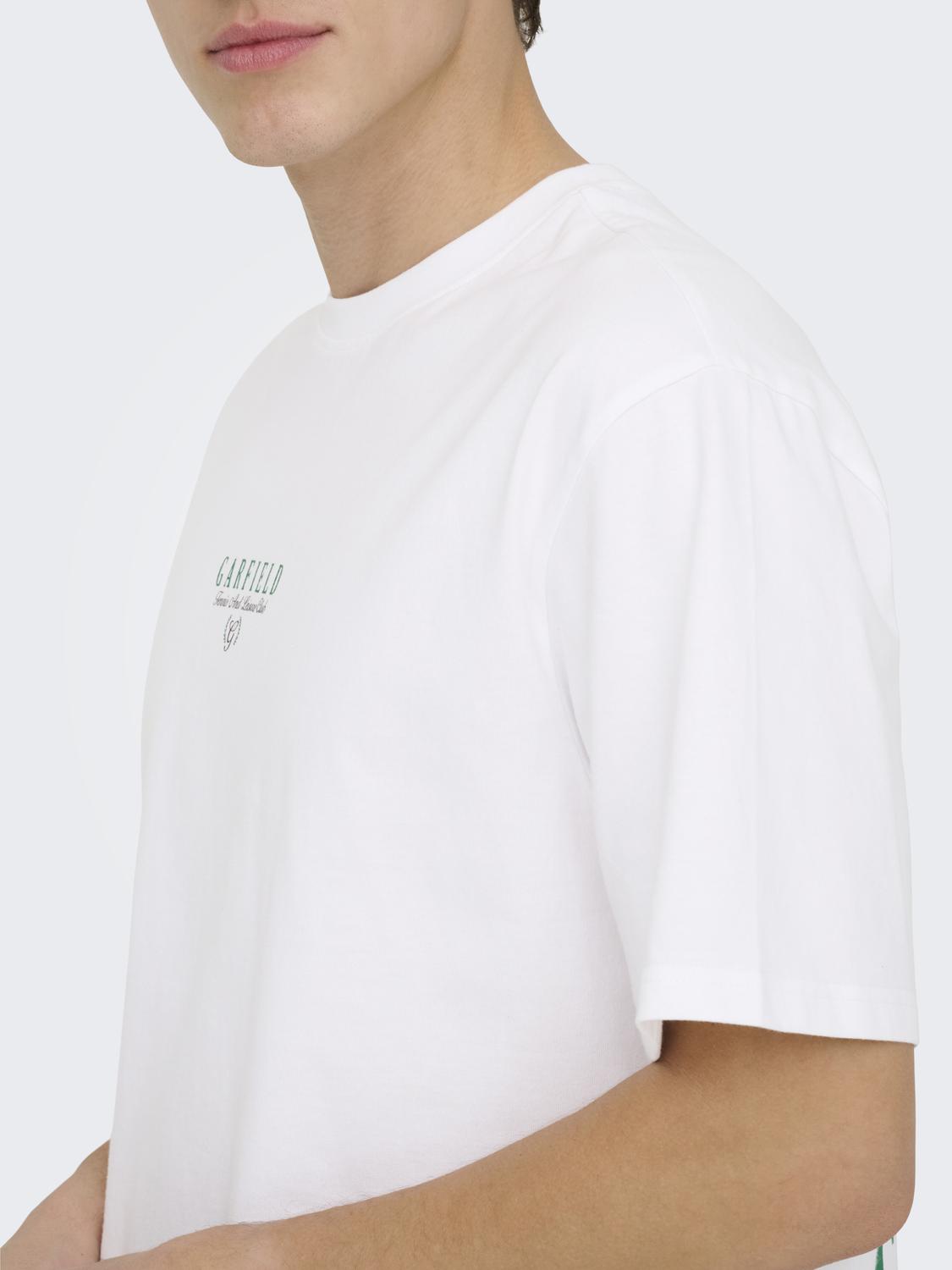 T-shirt GARFIELD Only&Sons Bright White 3