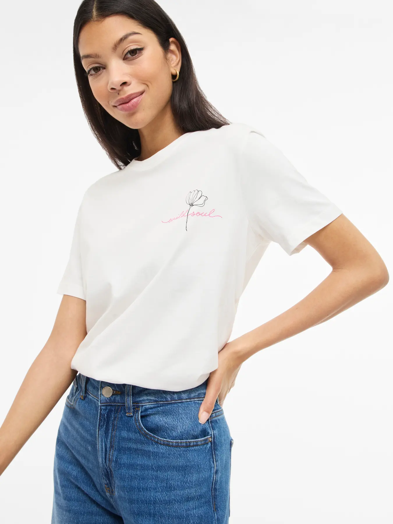 T-shirt SYBIL Vila Snow White 2