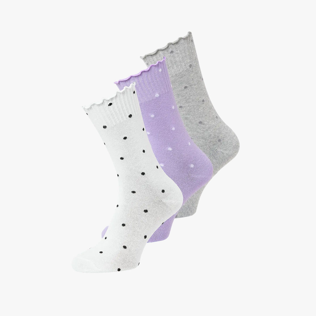 Meias POLLY JJXX Purple Grey White 5