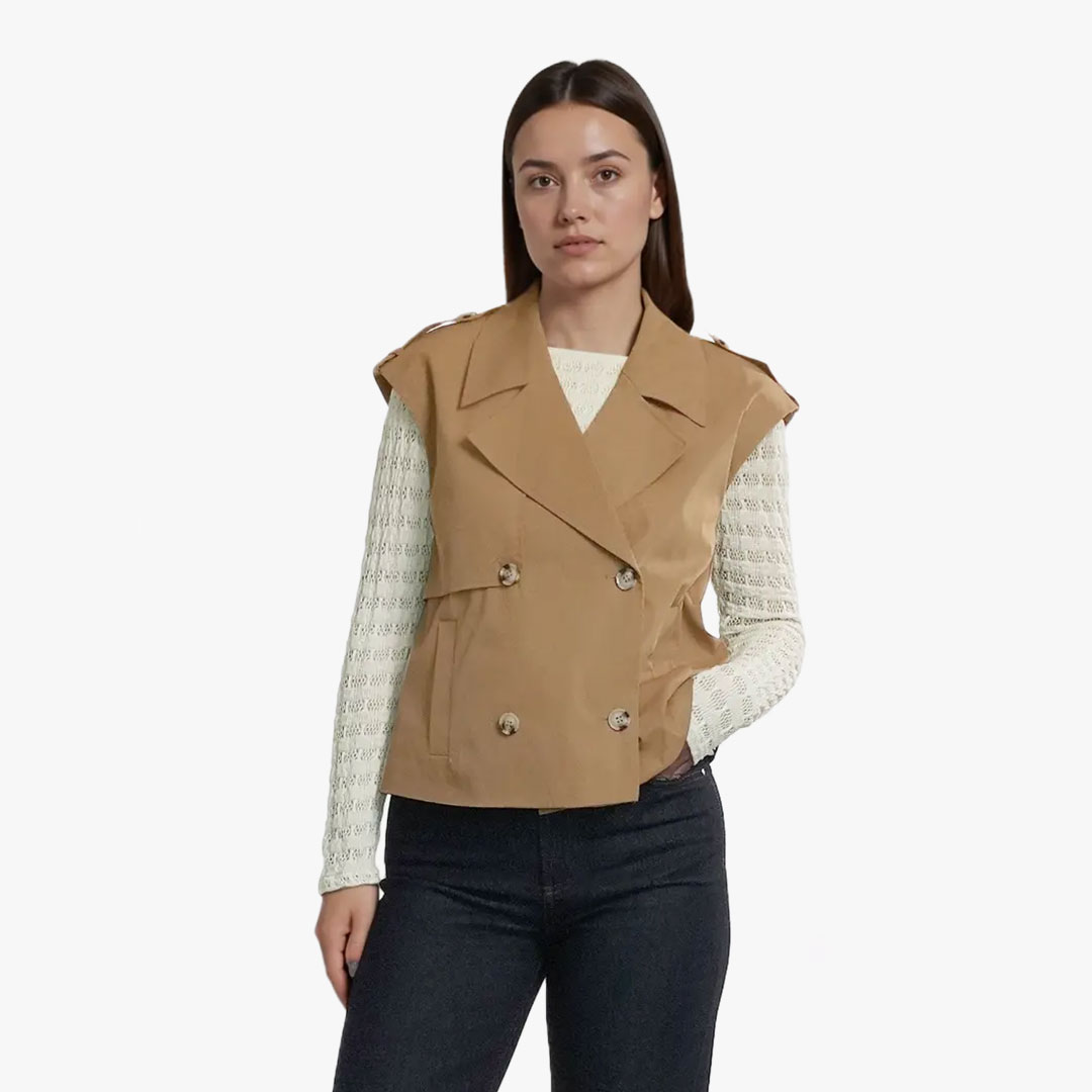 Colete EMELIE Vila Toasted Coconut 2