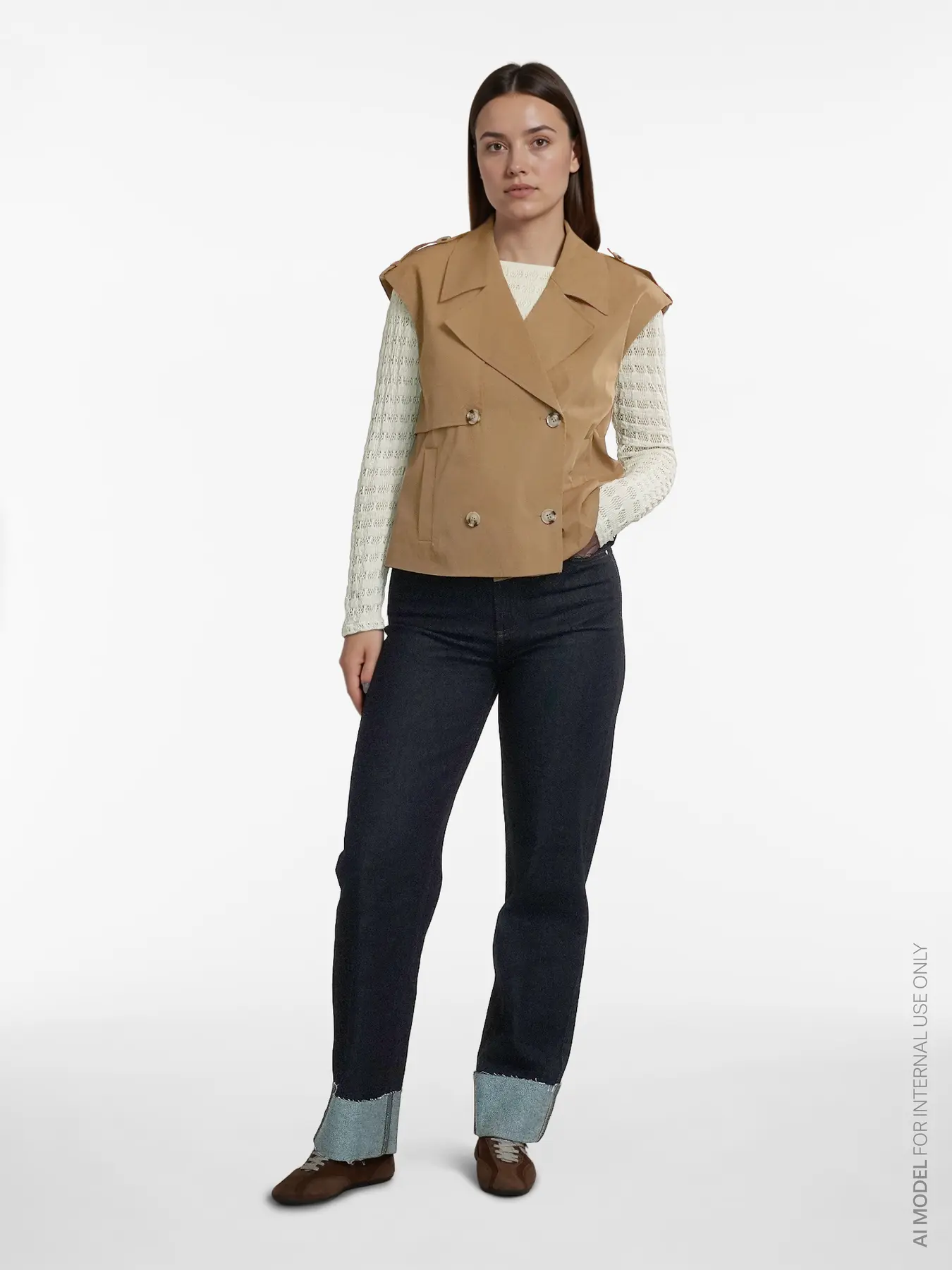 Colete EMELIE Vila Toasted Coconut 1
