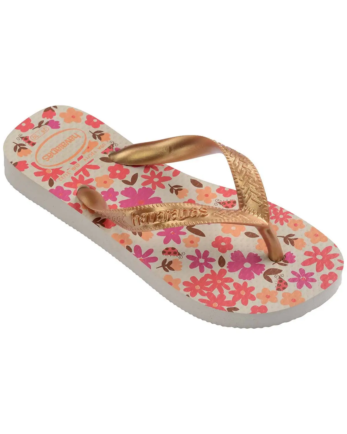 Chinelos FLORES Havaianas Beige 4