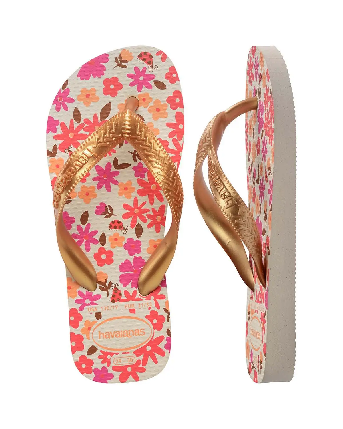 Chinelos FLORES Havaianas Beige 5