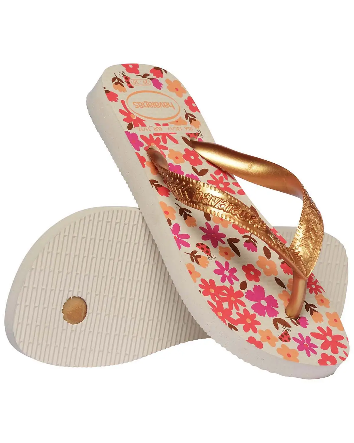 Chinelos FLORES Havaianas Beige 1