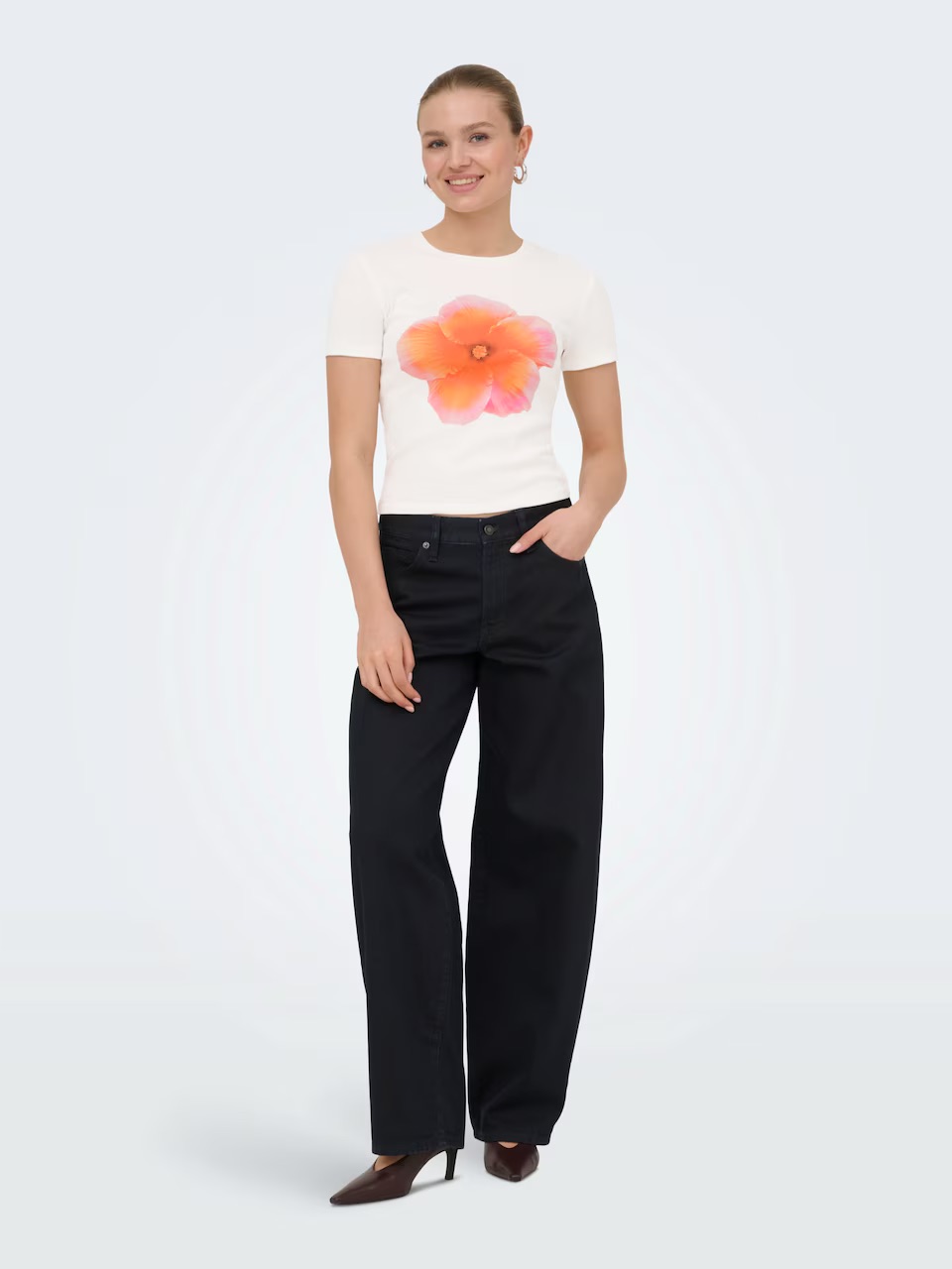 T-shirt PRINCESS Only Orange Flower 3
