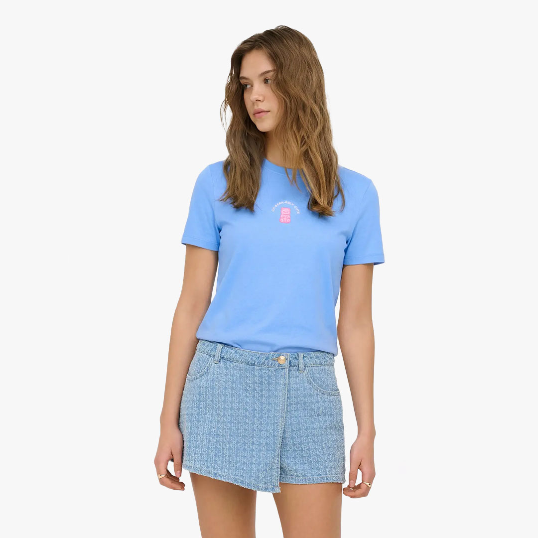 T-shirt FOODIE Only Cornflower