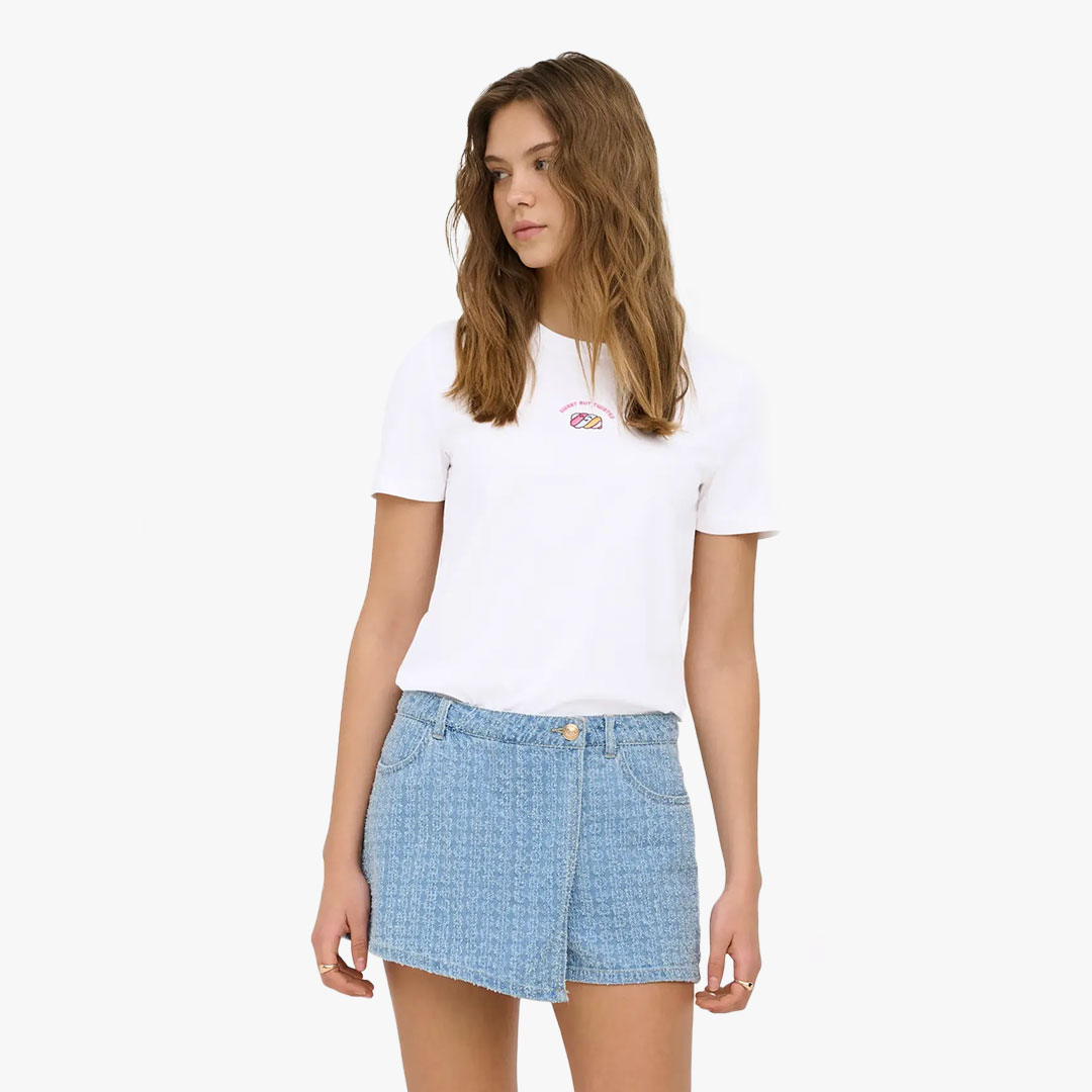 T-shirt FOODIE Only Bright White