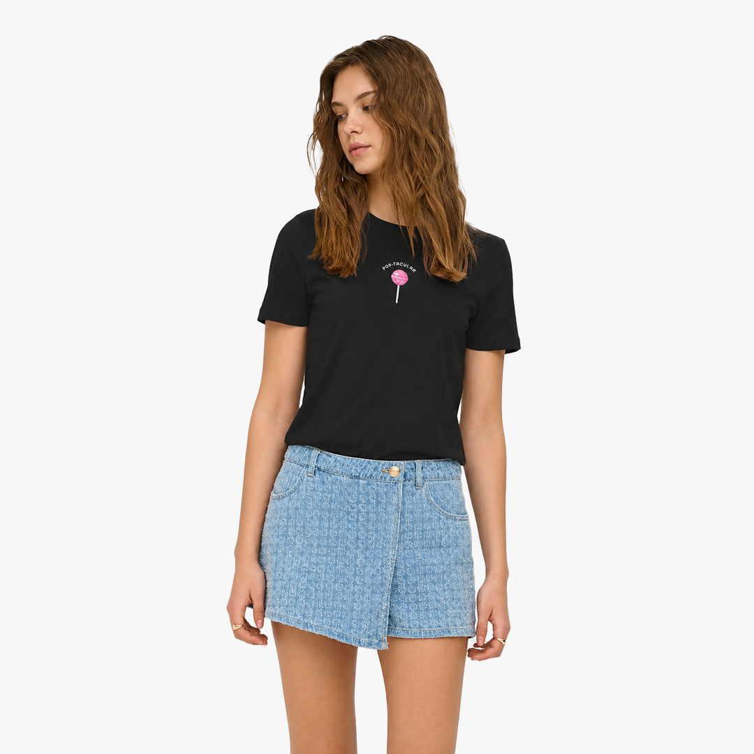 T-shirt FOODIE Only Black