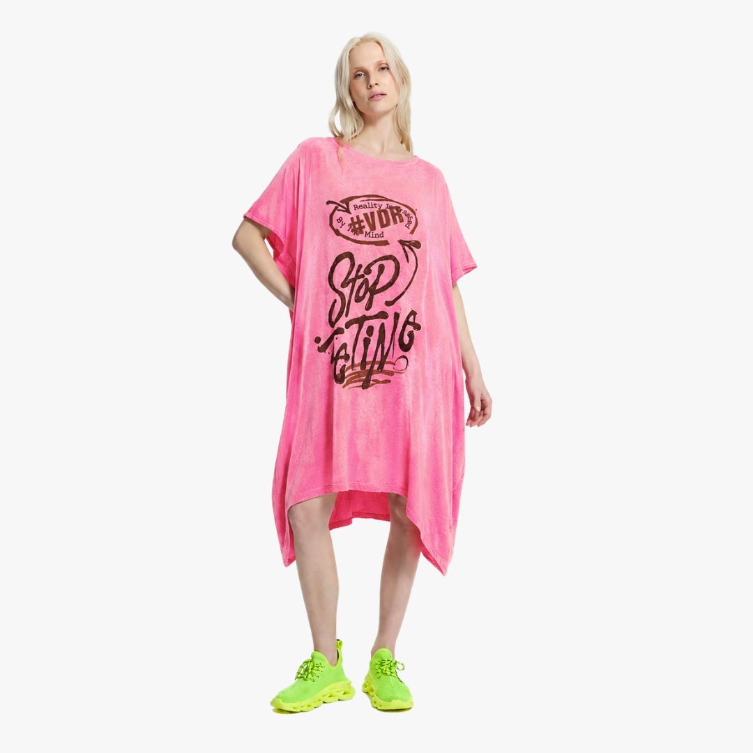 Vestido 19095 VDR Neon Pink 2