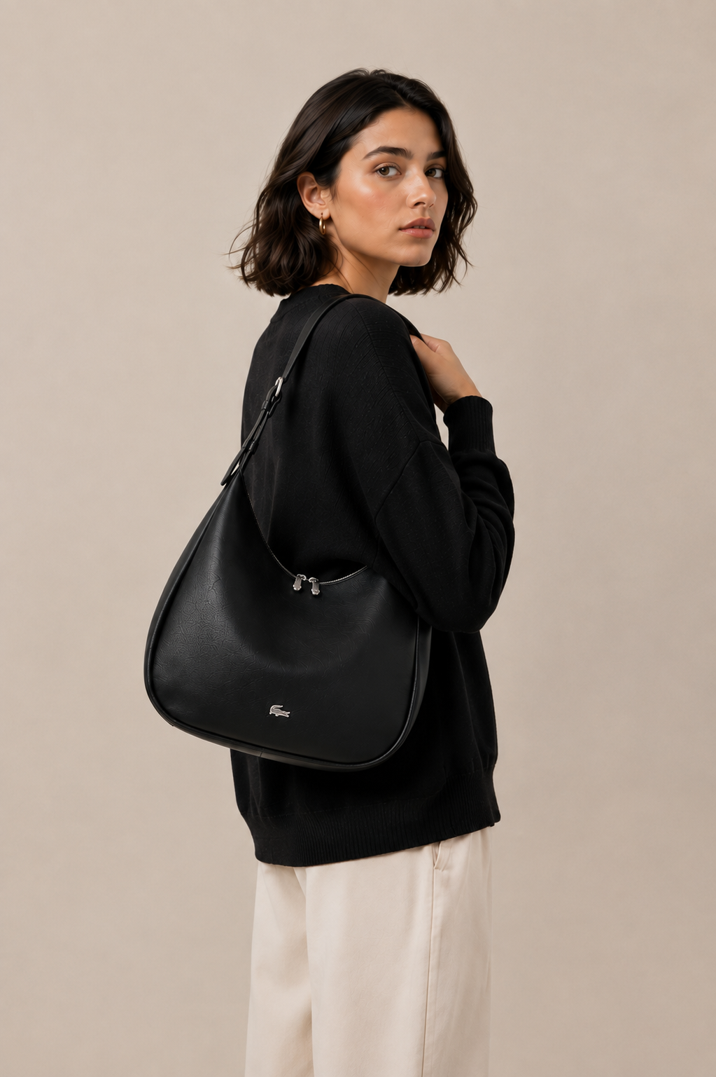 Mala HOBO Lacoste Noir 1