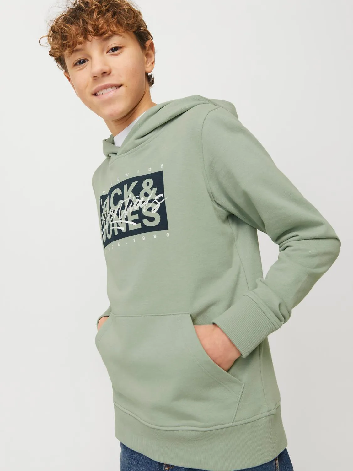 Sweatshirt JJCOLTON Jack&Jones Júnior Icerbeg Green 1